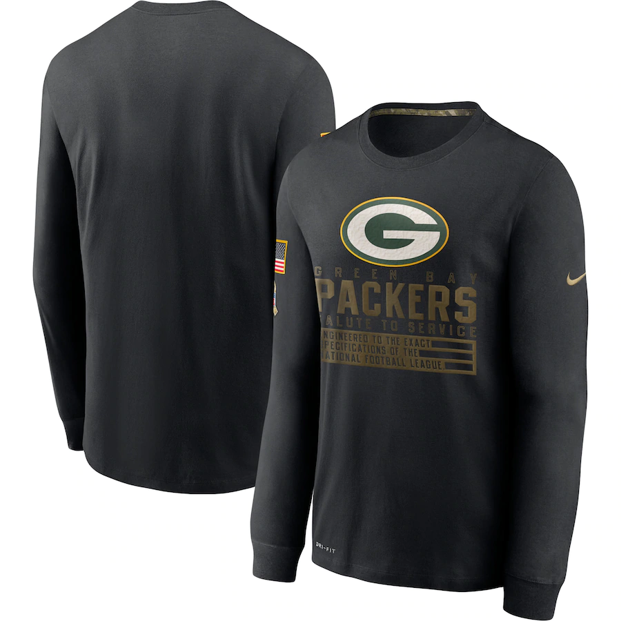 Men NFL  Bay Packers T Shirt Nike Olive Salute To Service Green->nfl t-shirts->Sports Accessory